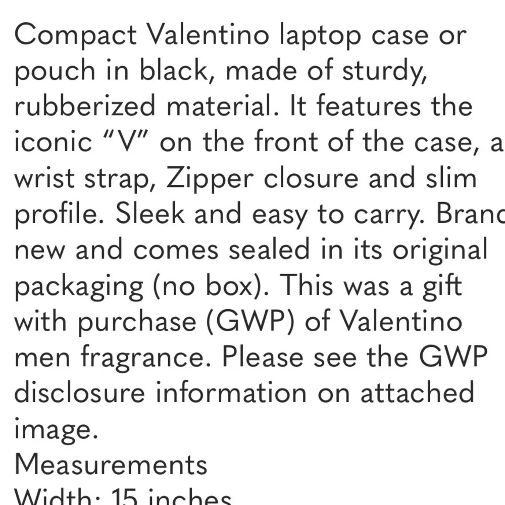 Black Zip Pouch V embossed Valentino logo for laptop or a clutch